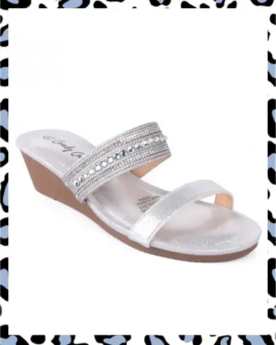 Candy Code Silver Bling Scuff Shoes
