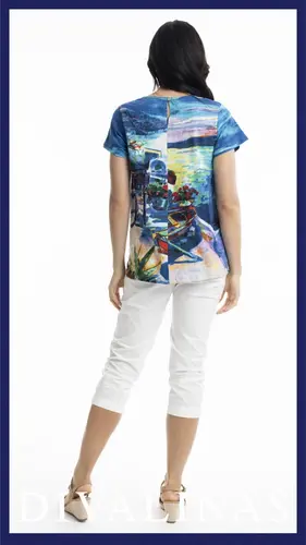 3. Orientique Santorini V Neck T-Shirt thumbnail