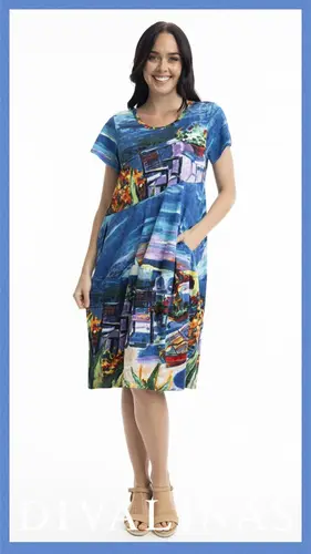 Orientique Santorini Short Sleeve Bubble Dress