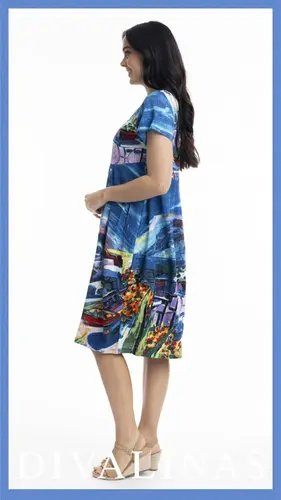 2. Orientique Santorini Short Sleeve Bubble Dress thumbnail