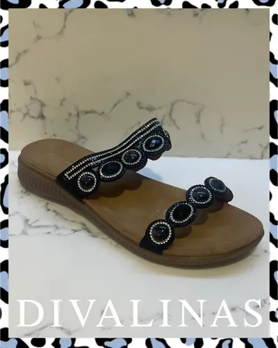 Candy Code Black Gem Stone Shoes